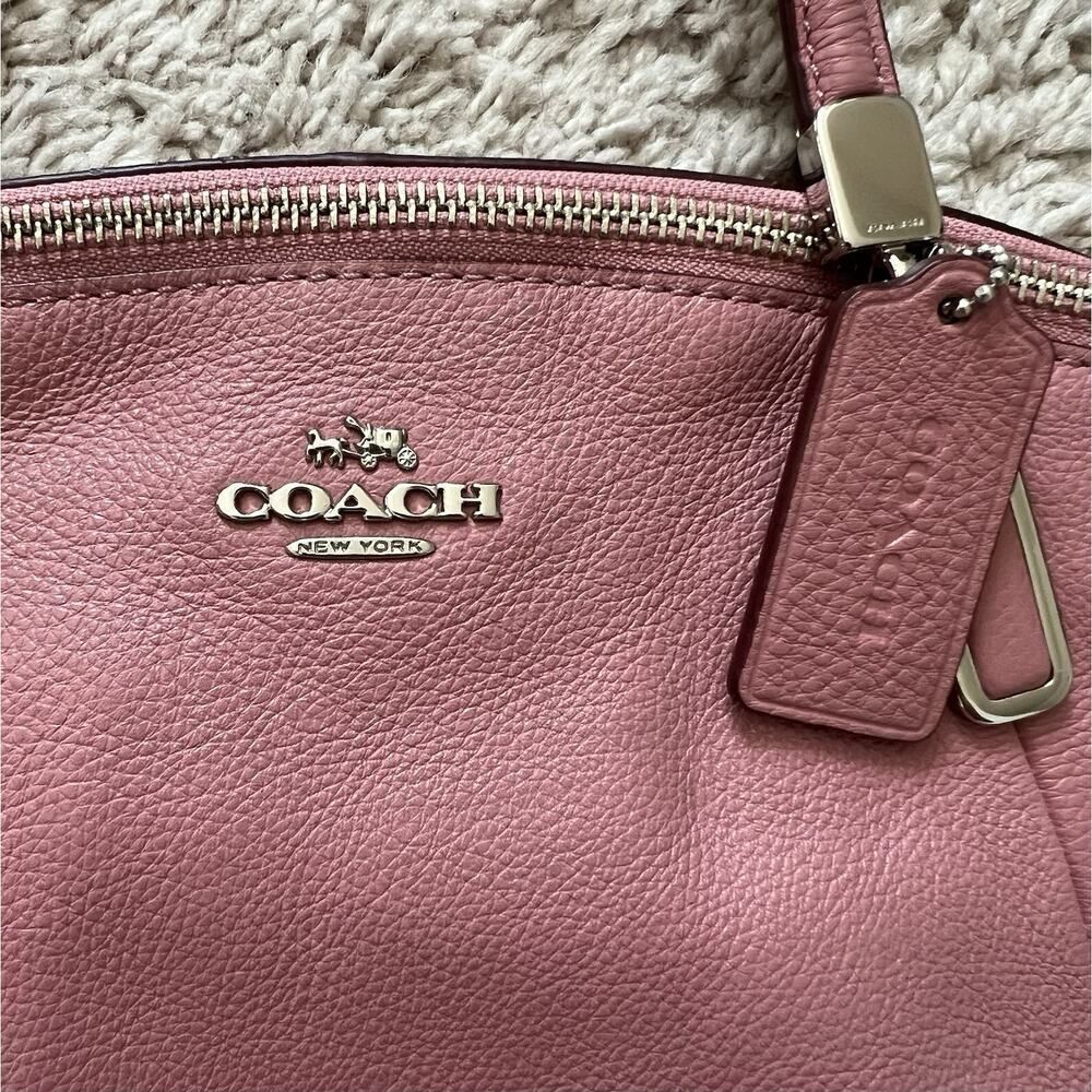 Coach Vintage Kelsey Satchel Pink Pebbled Leather Crossbody Purse w/ Wallet - Picture 3 of 16